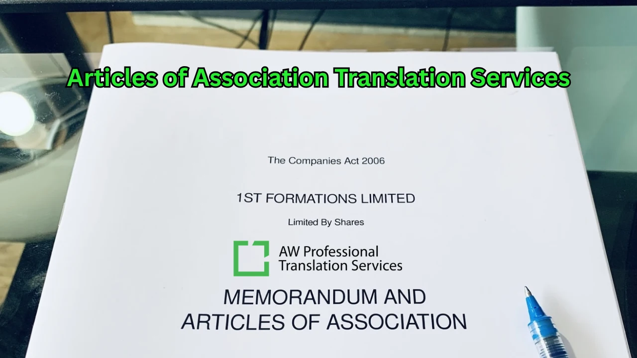 Articles of Association Translation Services | Corporate Document Translation – AW PTS